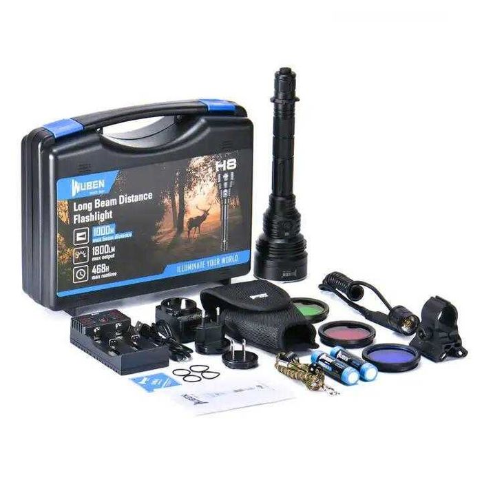 Lanterna set pentru vanatoare Wuben H8 Deluxe cu prindere magnetica