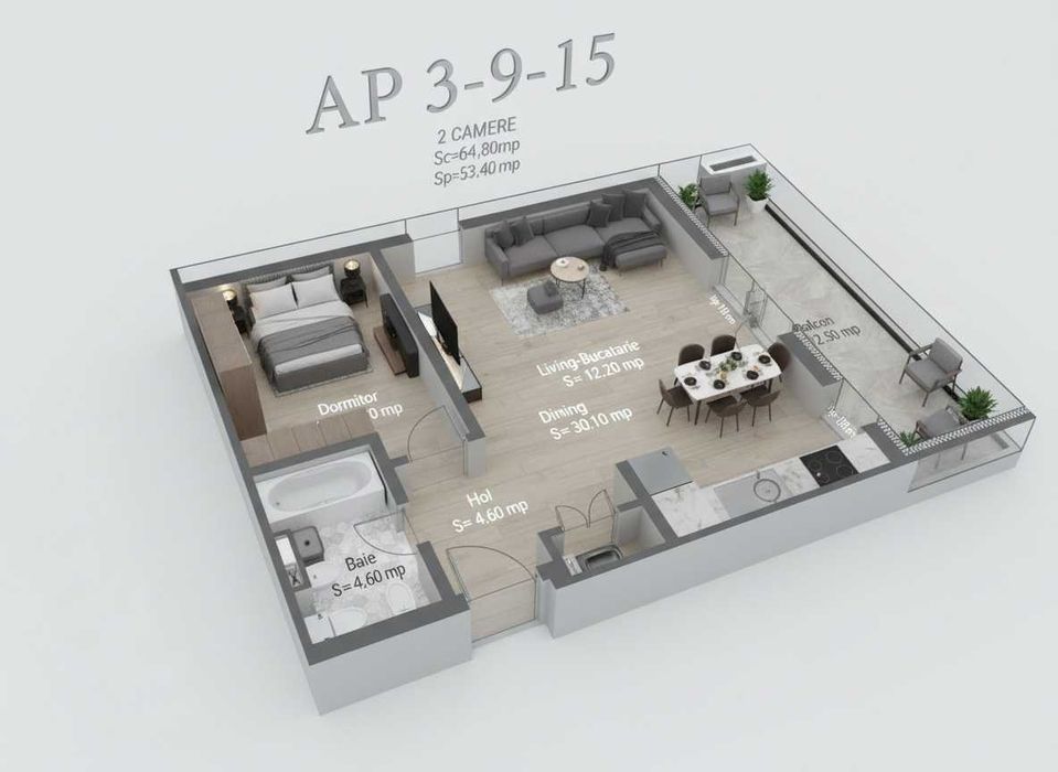 APARTAMENT  cu 2 Camere