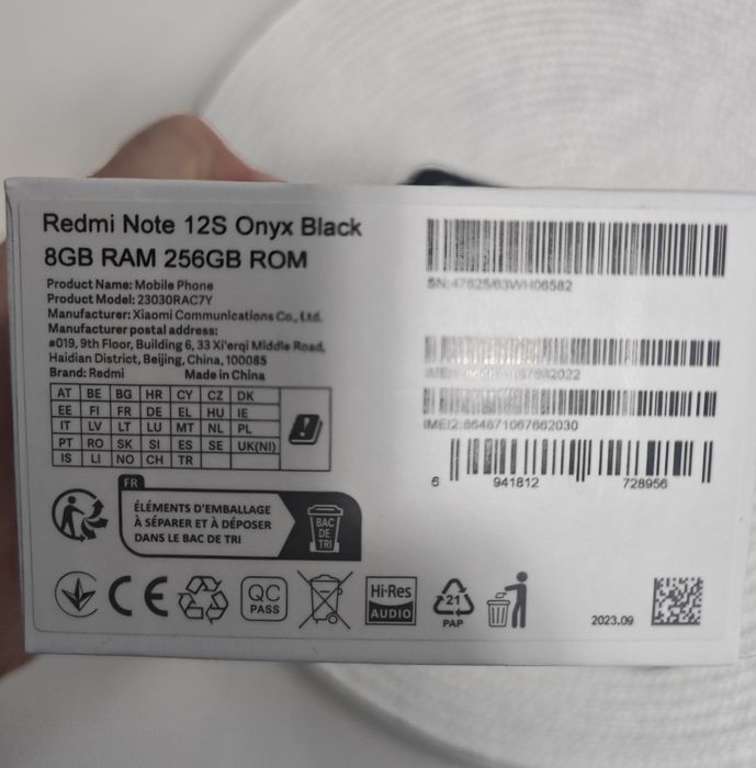 Redmi note 12s Onyx black