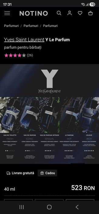 Y  de la YSL , le parfum 2025, original, sigilat