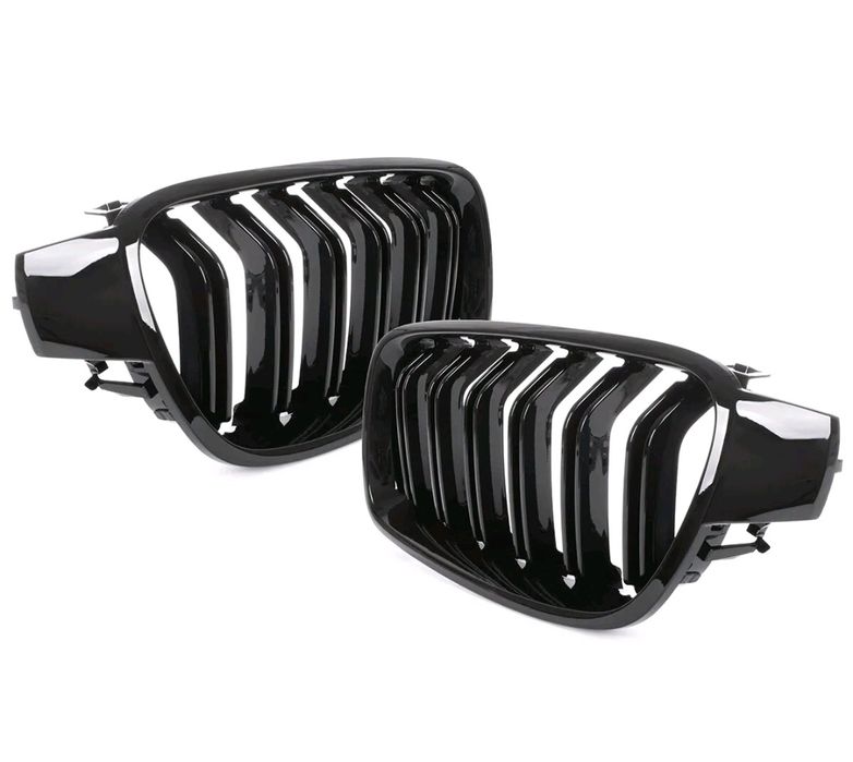 Grila DublaNari BMW Seria 3 F30 F32 F31 F34 F35 F36 Negru Lucios
