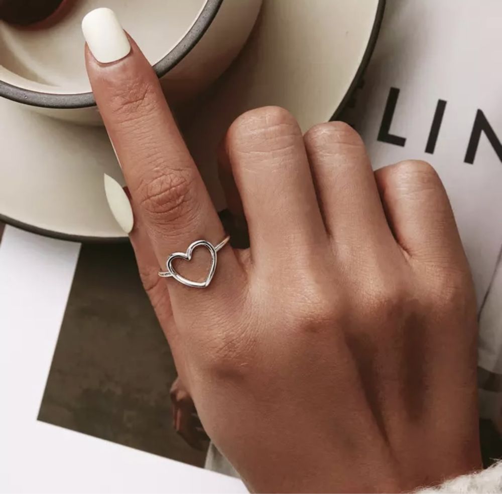 Polished open deals heart ring pandora