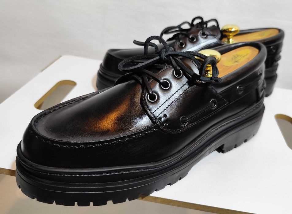 Pantofi derby 42 42.5 lace up ZARA NOI piele naturala negru