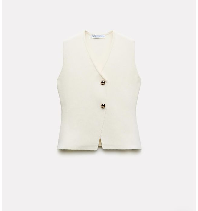 Чисто нов плетен бял топ