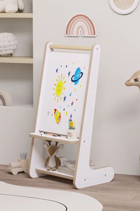 Дъска за писане Монтесори с етажерка за книги