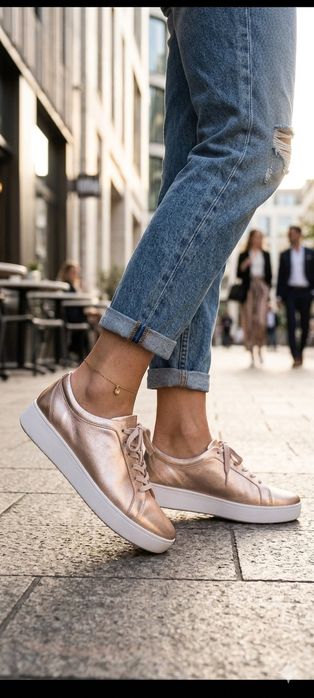 НОВИ Дамски Кецове FitFlop Розово Злато, Размер 41. Директно от Барселона!