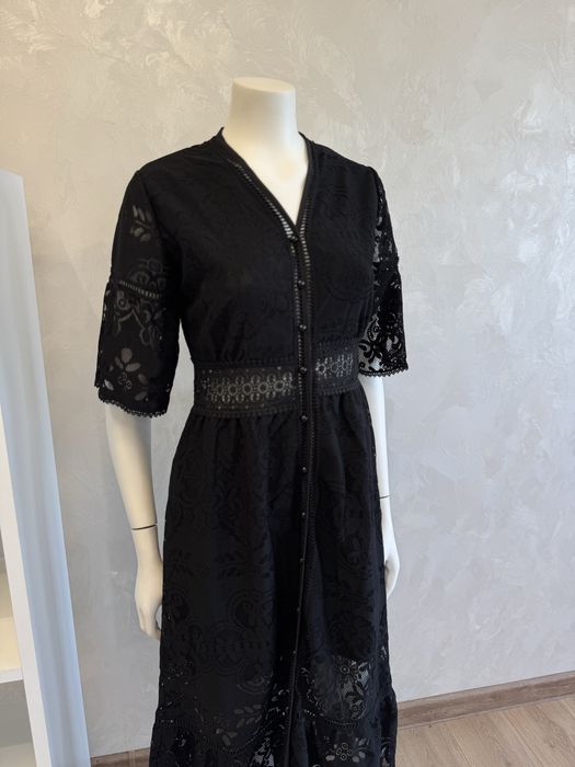 Дамска черна дълга  рокля