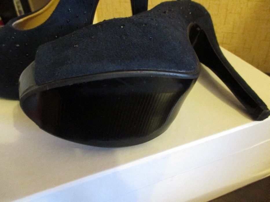 Туфли синие 35р со стразами