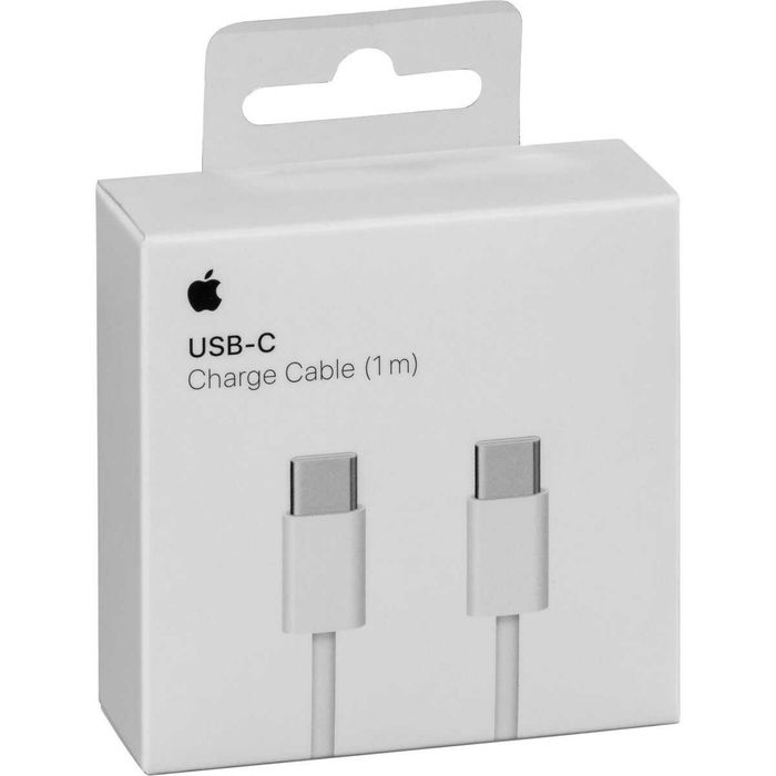 Cablu de date/încărcare Apple, USB C – USB C, 1m, alb, blister