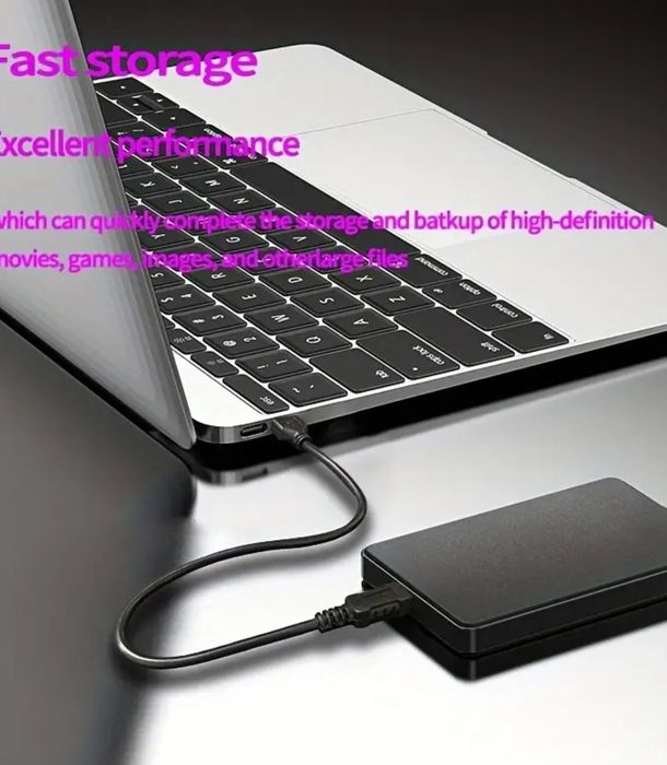 NOU HDD extern 256 GB cablu inclus