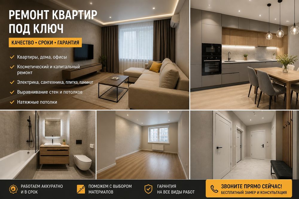 Ремонт квартир под ключ.