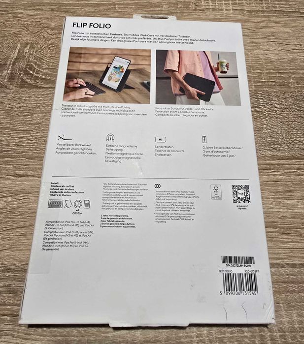Чисто нов калъф с клавиатура Logitech Flip Folio за iPad 11" (Pro M4 / Air M2)
