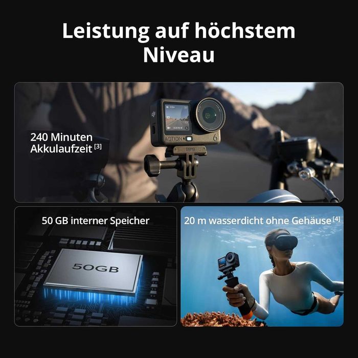 Екшън камера DJI Osmo Action 6 Standard Combo, НОВО
