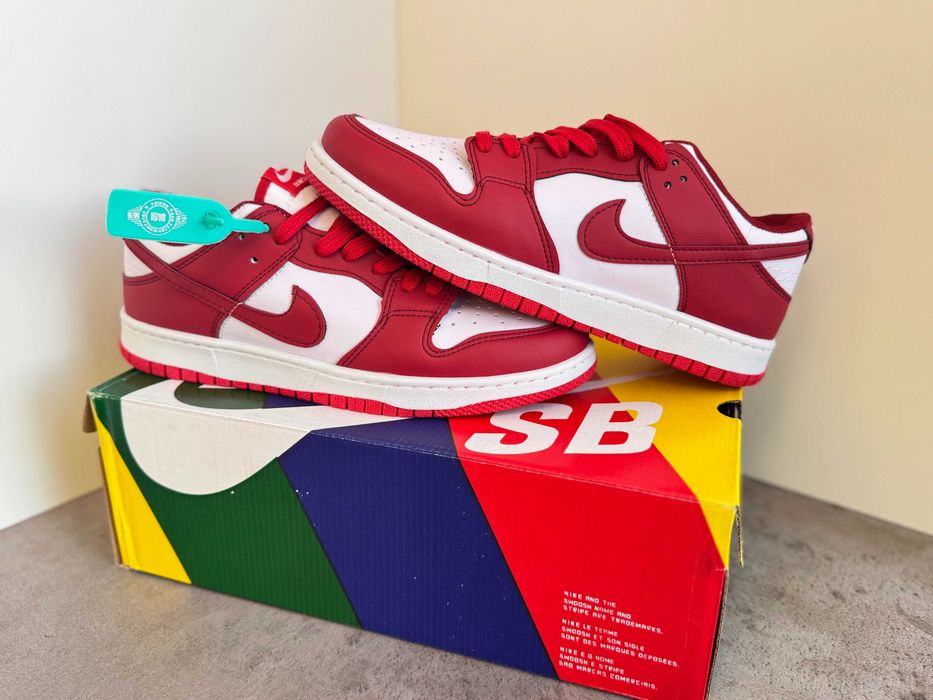 Adidași Nike AIR Dunk University Red, Unisex, NOI - Cu Cutie/Accesorii