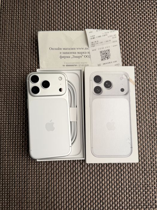 КАТО НОВ! 24М ГАРАНЦИЯ 256GB! iPhone 17 pro Silver айфон 17 про бял