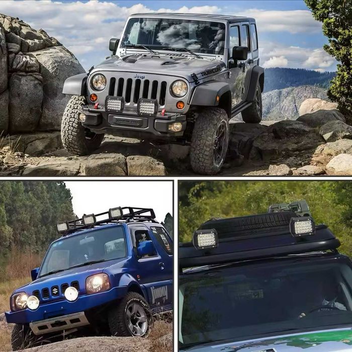 72W LED Фарове с Окабеляване Реле и Бутон Диодни Фарове с Кабели