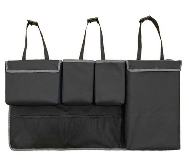 Органайзер за багажник на кола, за облегалката на задната седалка с 8 отделения, универсален модел за автомобили, джипове и микробуси, 100х45см, черен