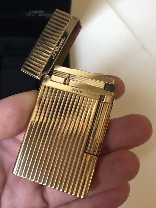 S.T.Dupont ligne 2 Montparnasse Gold Lighter vertical lines