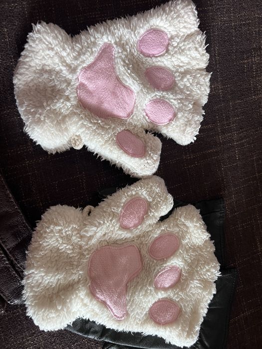 Перчаточки-кошечки на девочку 6-10 лет