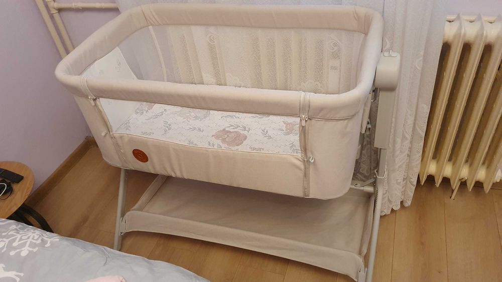 Patut co-sleeper, Lionelo, Leonie Plus, Pliabil, Cu sistem de leganare