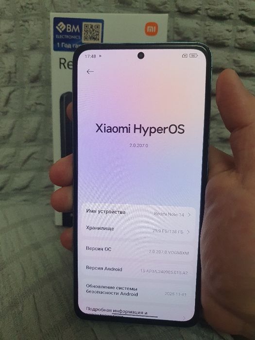 Srochna sotiladi Xiaomi Redmi Note 14 8+8/128Gb Original yengi madel