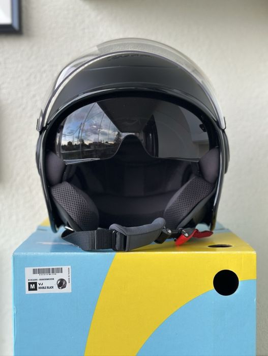 Cască originală Vespa VJ Black Glossy/Matt – M (57-58 cm)