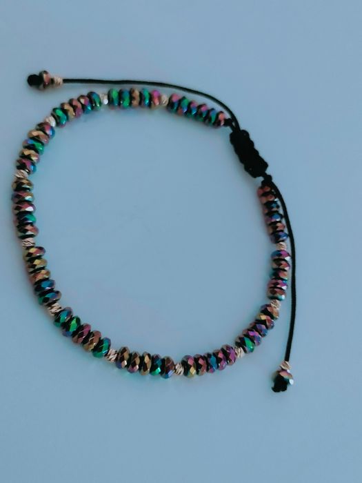 Bratari snur cu bilute de aur si argint