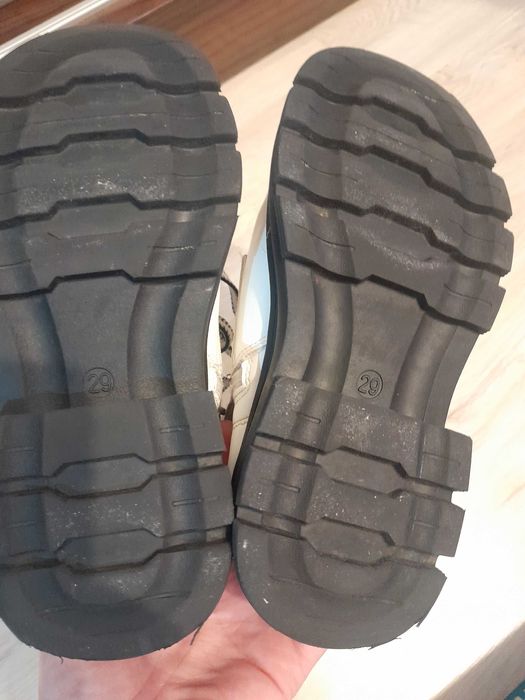 Топли бели детски ботушки №29