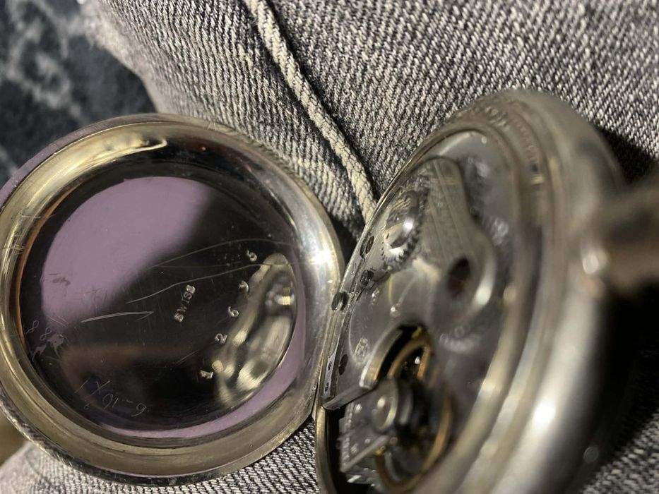 Ceas mecanic de buzunar de argint