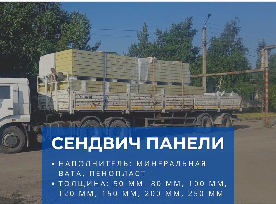 Сендвич панели. Стеновые. Кровельные. Мин плита. Под заказ