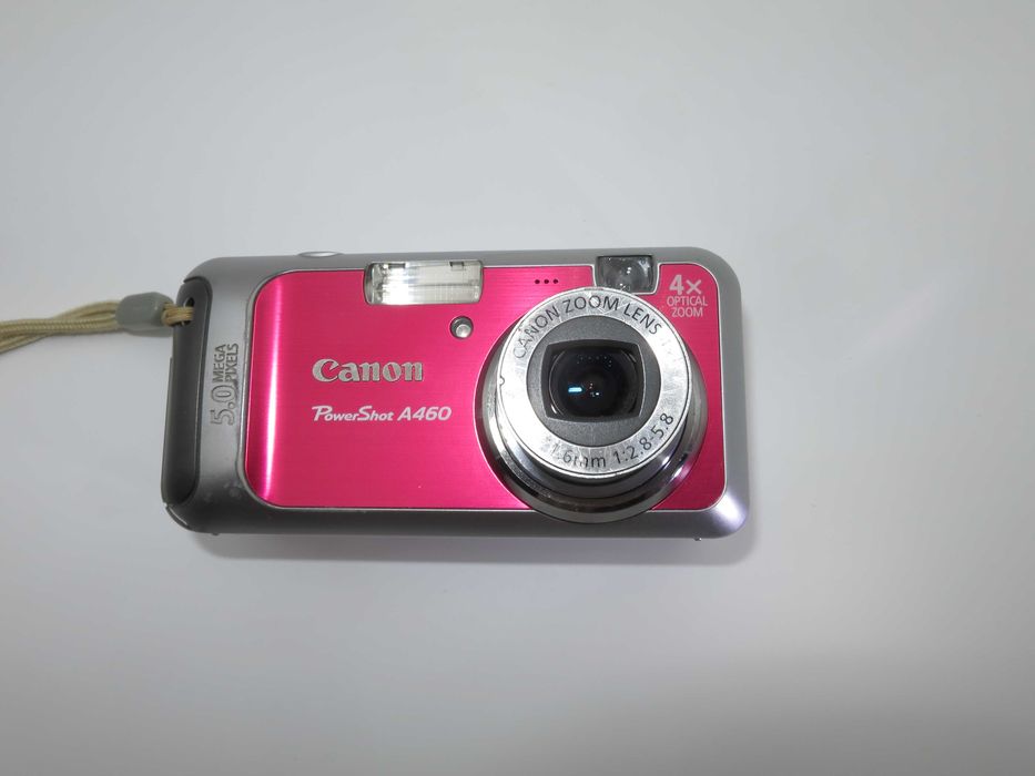 Canon A460 розова дигитална камера, компактен цифров фотоапарат, комплект с карта памет, работи отлично