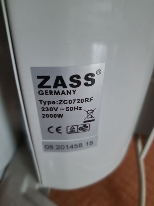 Обогреватель масляный, марка Zass