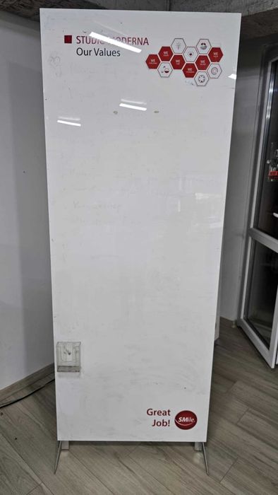 Бяла дъска със стойка, Размер 80х200 см, Поставка за маркери