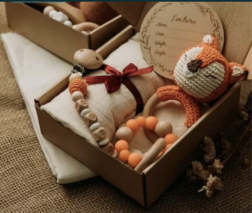 Нов подаръчен сет-коплект от органичен памук за бебе