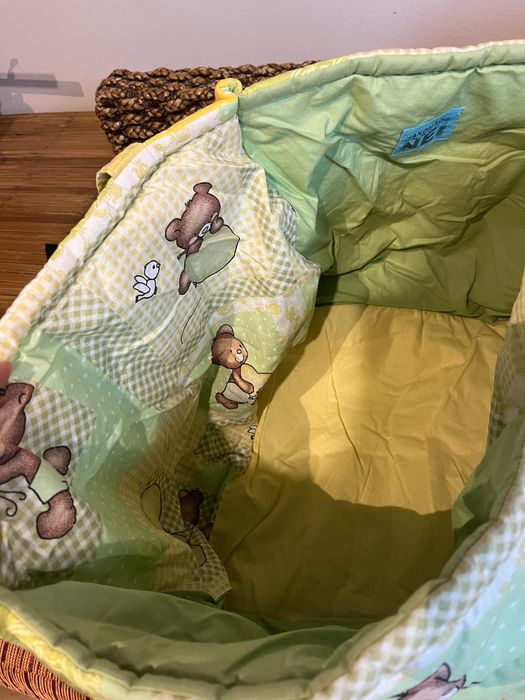 Памучен кош за играчки, пачуърк, ръчна изработка