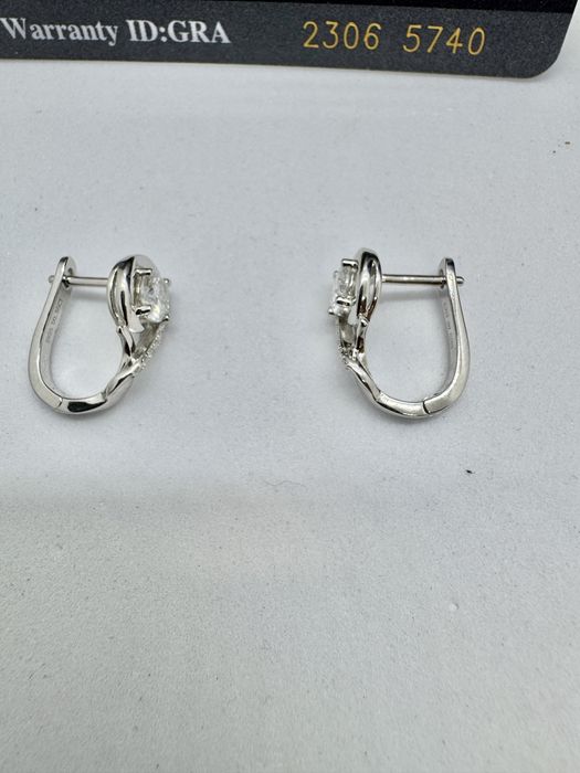 Сребърни обеци с мойсанит (Диамант) 0.5 карата