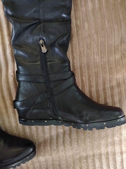 Ботфорты, сапоги кожаные новые