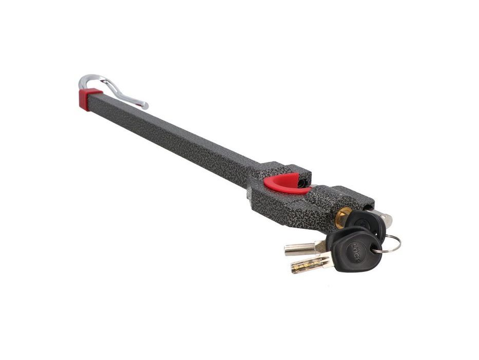 Antifurt auto pentru volan si ambreiaj cu 3 chei Carpoint SWL700, reglabil, negru/rosu