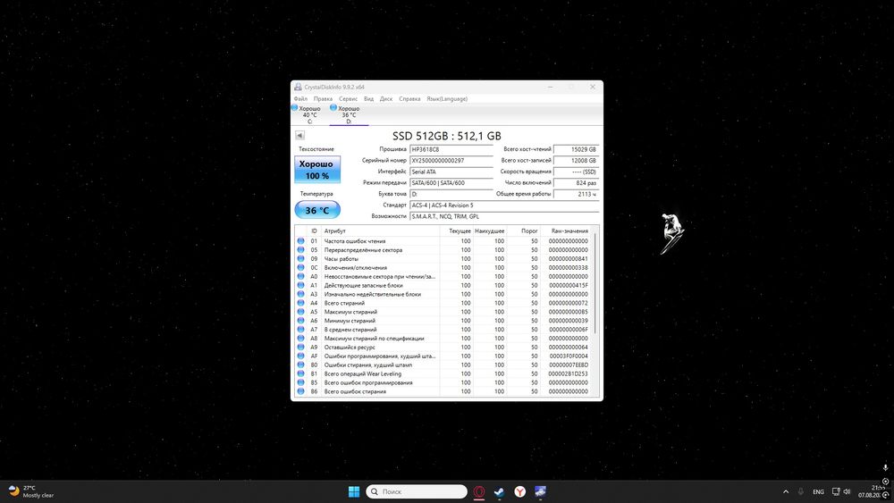 Продам SSD CEAMERE 512gb БУ