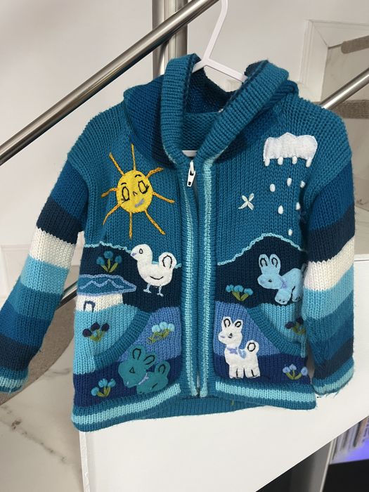 Pulover tricotat manual 98-104 cm