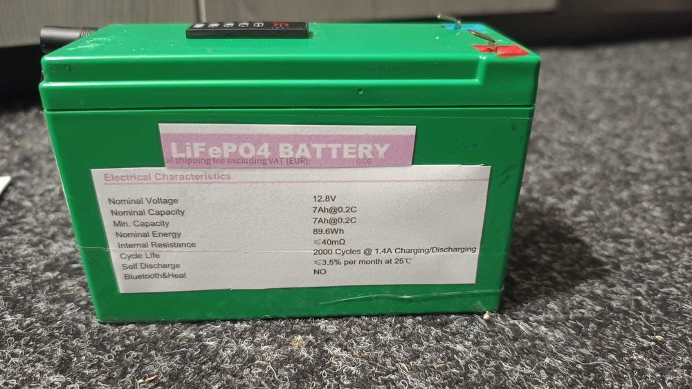 Acumulator litiu LiFePO4  12.8V 7Ah, terminal F2, Exceptionala!