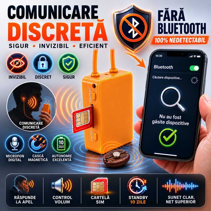 Casca de copiat cu microvibratii -Fara Bluetooth 100% Ne Detectabila