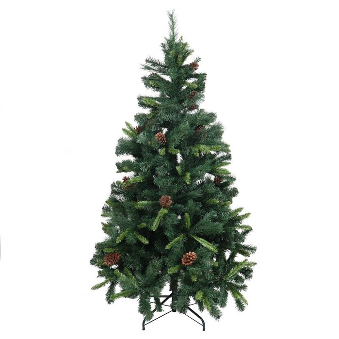 Brad artificial de Craciun, conuri, TNB180-694C, verde, 180 cm, suport inclus