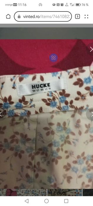 Pantaloni treisferturi, de la Huke Woman, noi Print florar, Marimea 42