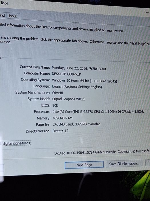Laptop olivetti i5