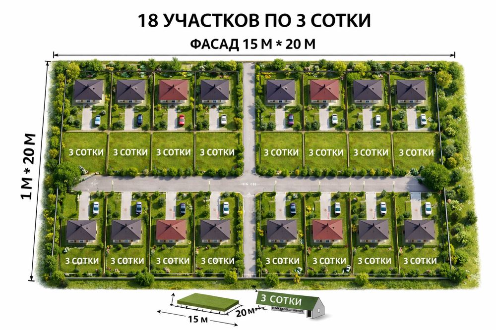 Продаются земельные участки по 3 сотки