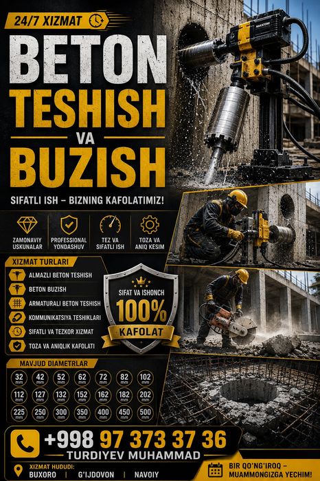 Beton tashish kesish chilipofka