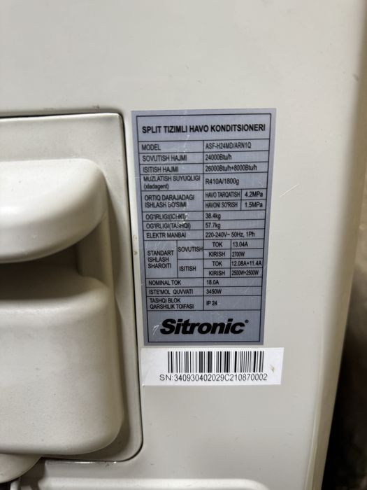 Konditsioner sotiladi 24