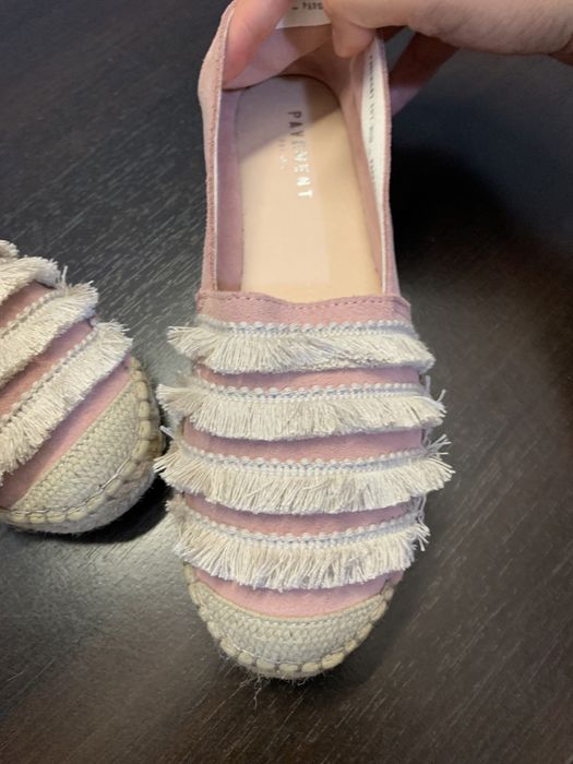 Espadrile noi piele intoarsa roz pal