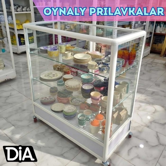 Oynaly prilavkalar, Акция,  savdo uskunalari vitrinalar stellajlar